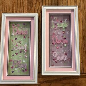 Girls Room set of 2 Shadow Box Wall Decor